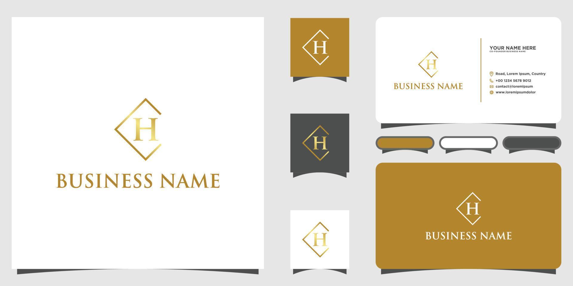 initialer brev h logotyp med företag kort design vektor
