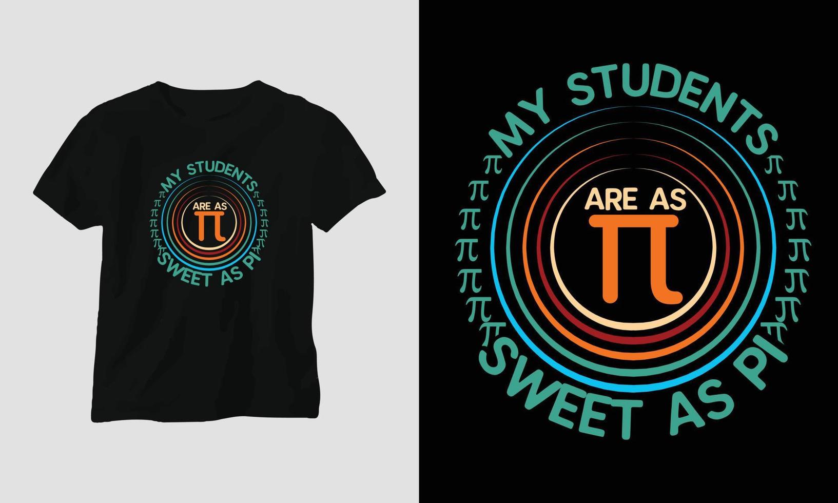 pi day spezielles typografie-t-shirt-design-vorlagendesign mit pi, mathematik usw. vektor