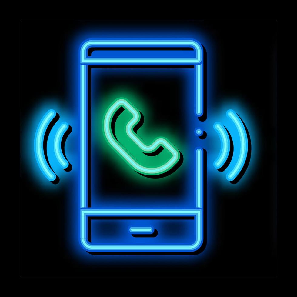 Smartphone-Neonlicht-Symbol-Illustration vektor