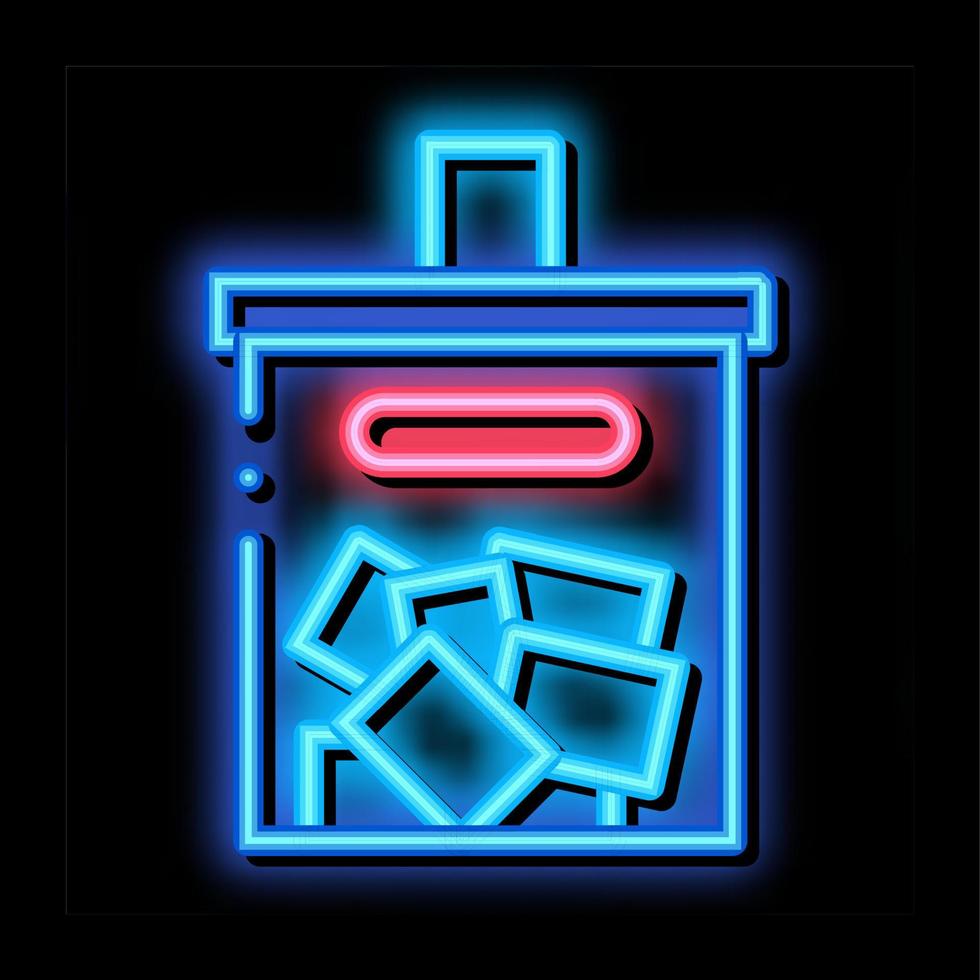 valsedel låda neon glöd ikon illustration vektor