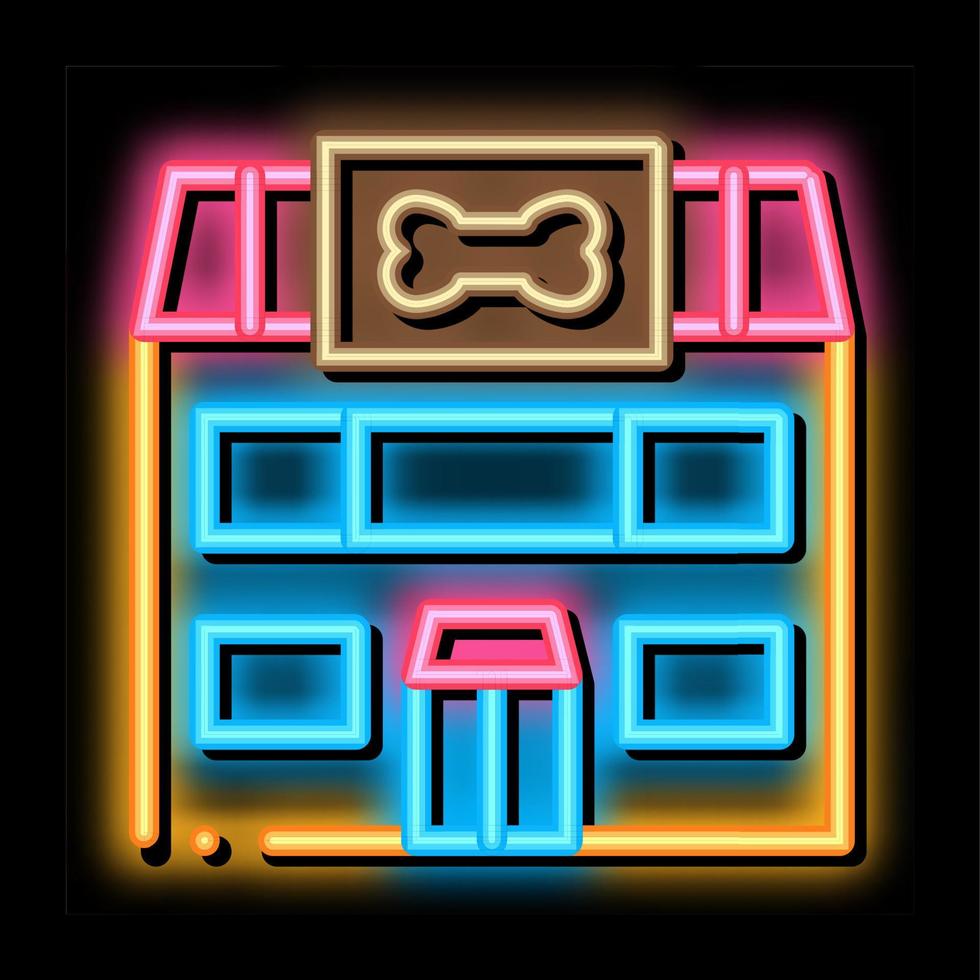 pet shop neonglühen symbol illustration vektor