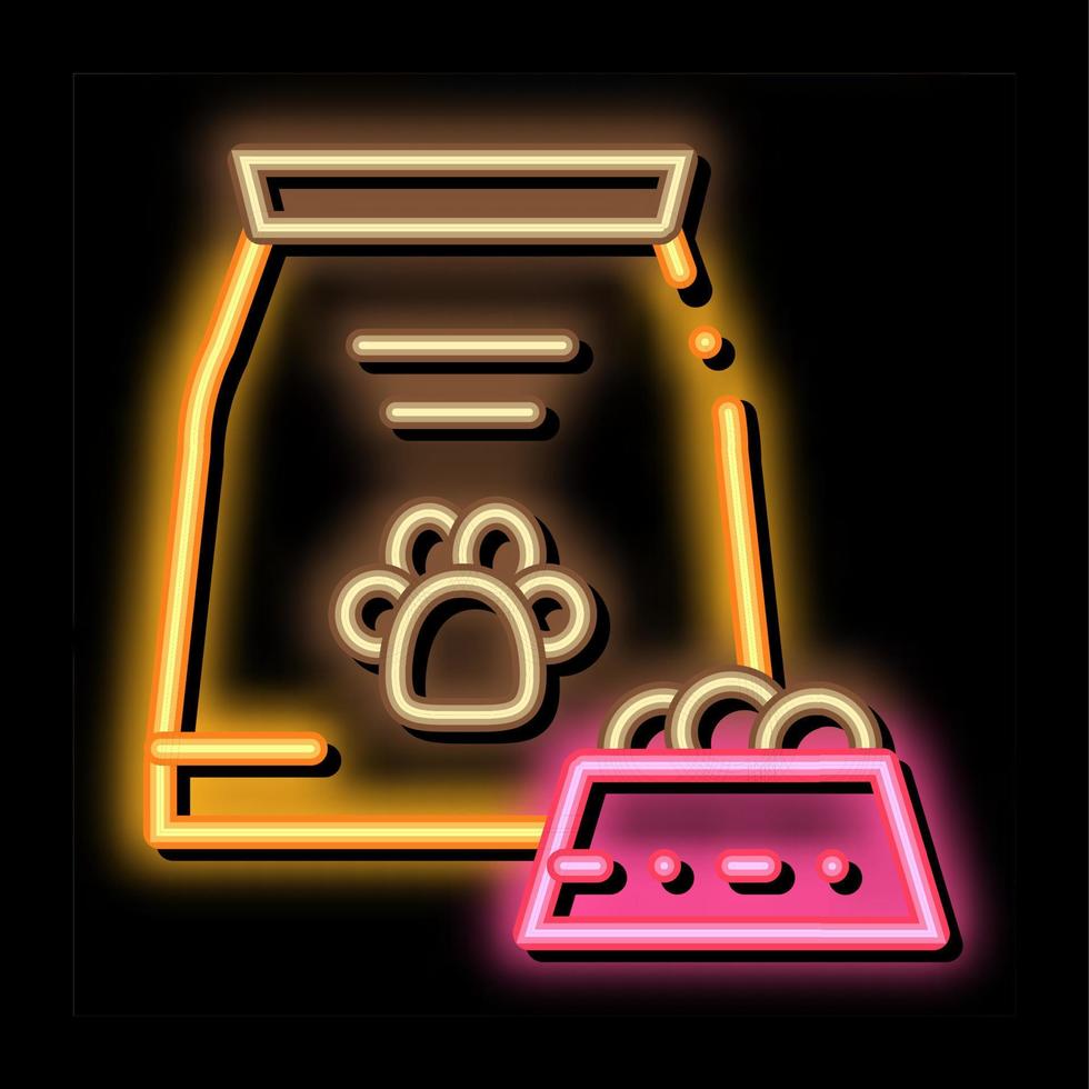 tierfutter neonglühen symbol illustration vektor