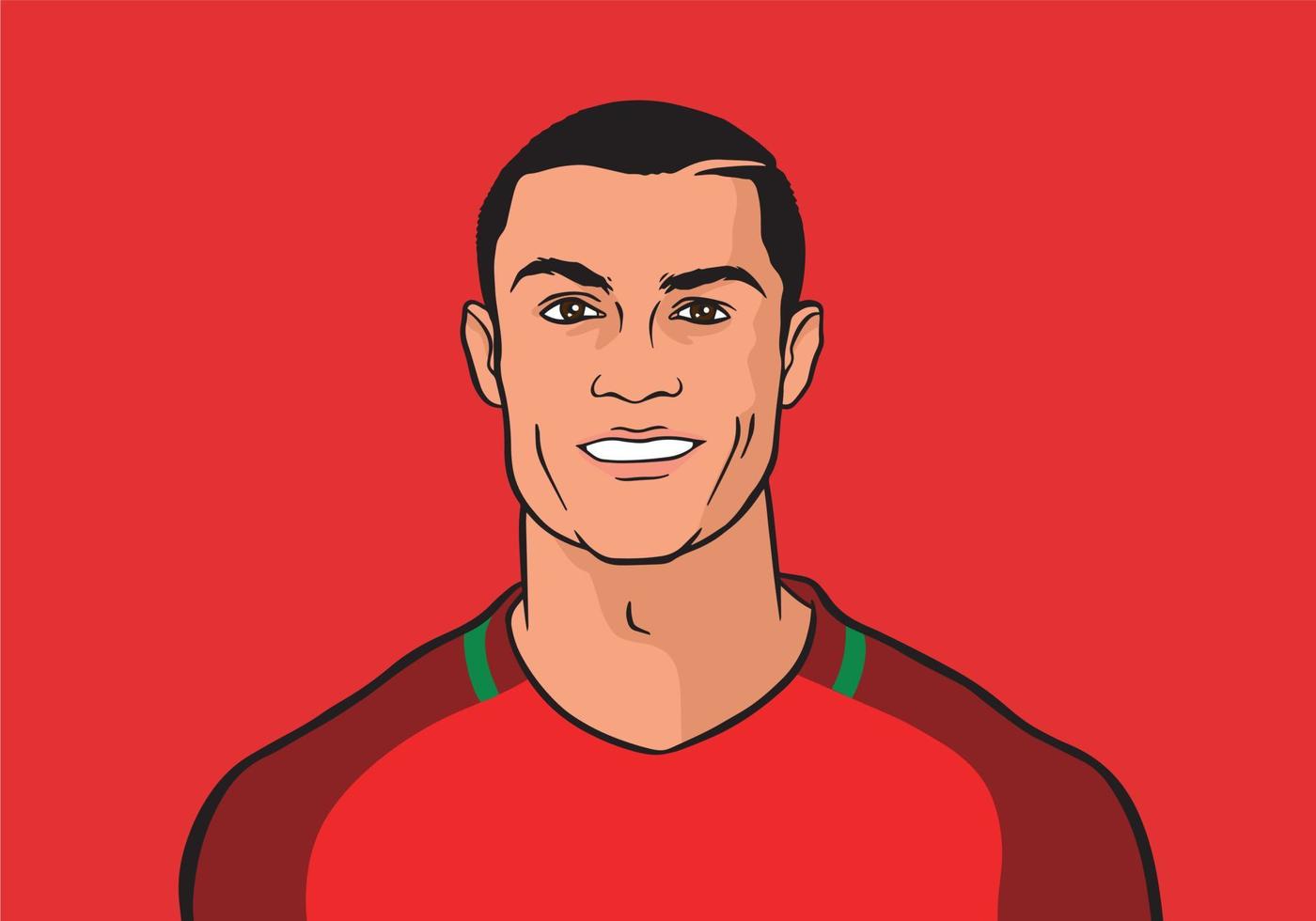 Porträtillustration des portugiesischen Fußballspielers Cristiano Ronaldo vektor