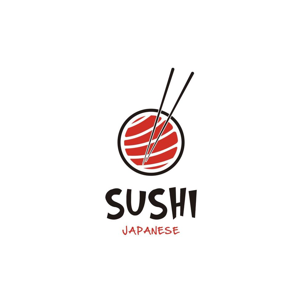 essstäbchen swoosh schüssel orientalische japanische küche, japanische sushi meeresfrüchte logo design inspiration vektor