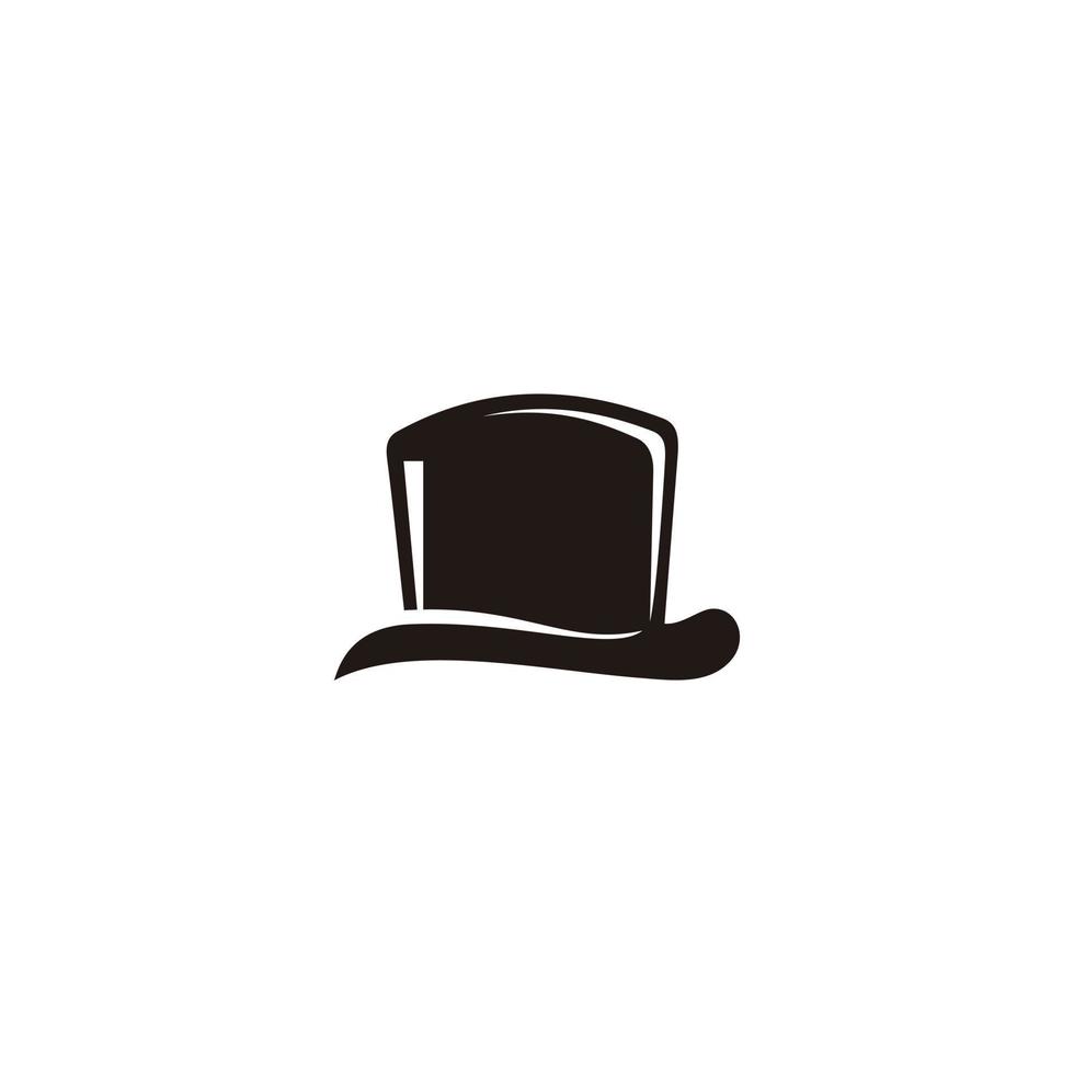 Schwarzer Hut magisches Logo Symbol Vektor abstrakte Form Vorlage modern