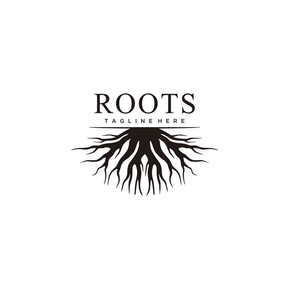 abstraktes Baum-Logo-Design, Root-Logo-Design-Inspiration isoliert auf weißem Hintergrund vektor