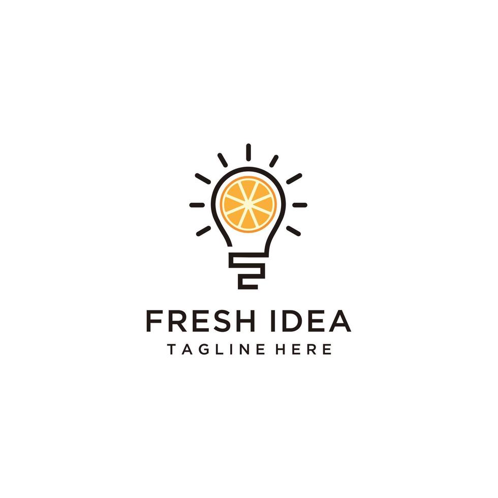 Glühbirne Zitrone frisch kreative Idee Logo Design Symbol Vektor