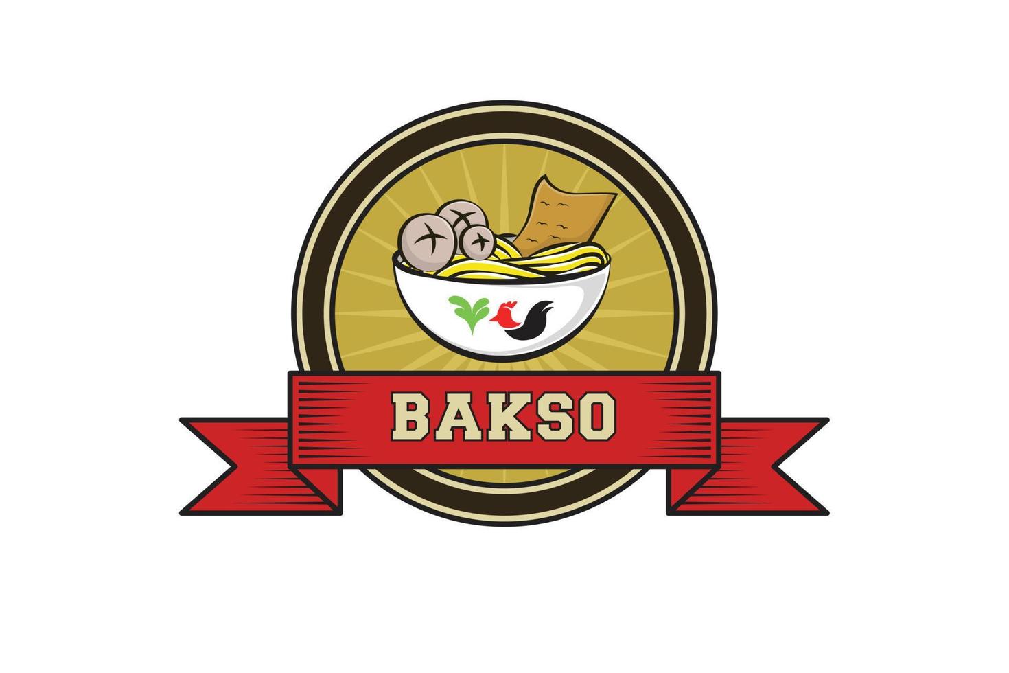 årgång bakso logotyp vektor