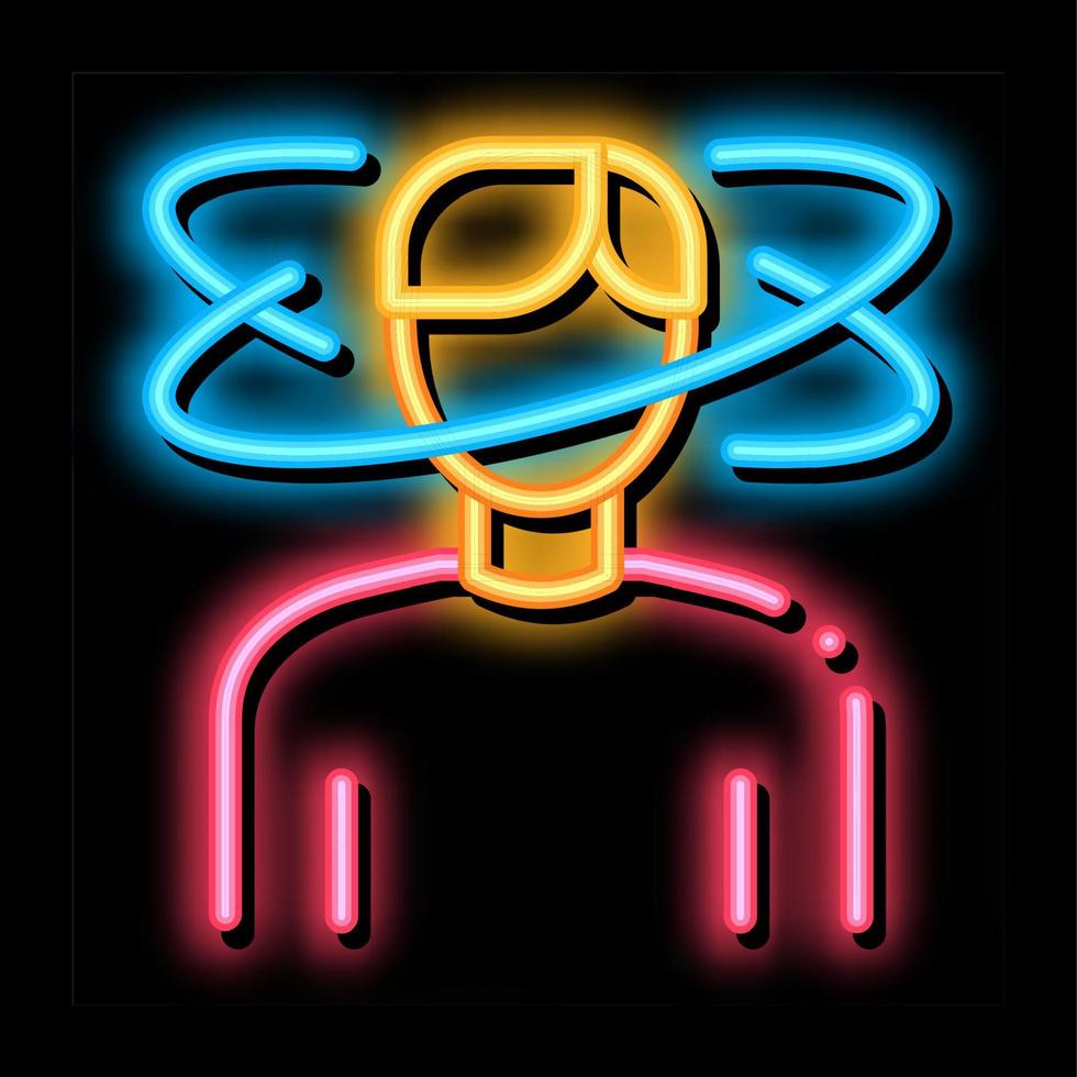 mann schwindel neonglühen symbol illustration vektor