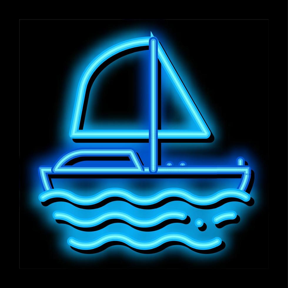 Yacht båt neon glöd ikon illustration vektor