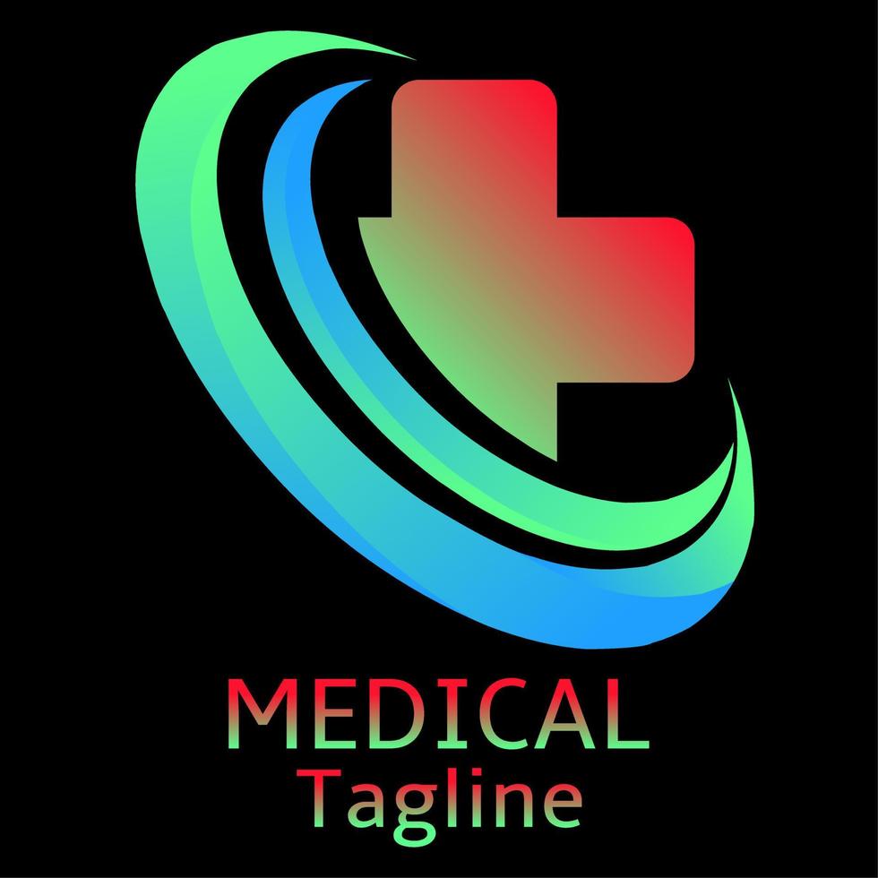 medizinisches Logo Symbol Symbol modernes Design. Plus-Gesundheitszeichen-Logo. Gesunder Logovektor der blauen und grünen Farbe. Klinik Krankenhaus Apotheke Symbolvektor vektor