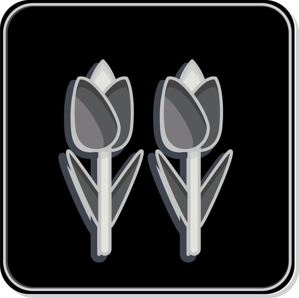 Symbol Tulpen. bezogen auf Umweltsymbol. glänzender Stil. einfache Abbildung. Erhaltung. Erde. sauber vektor