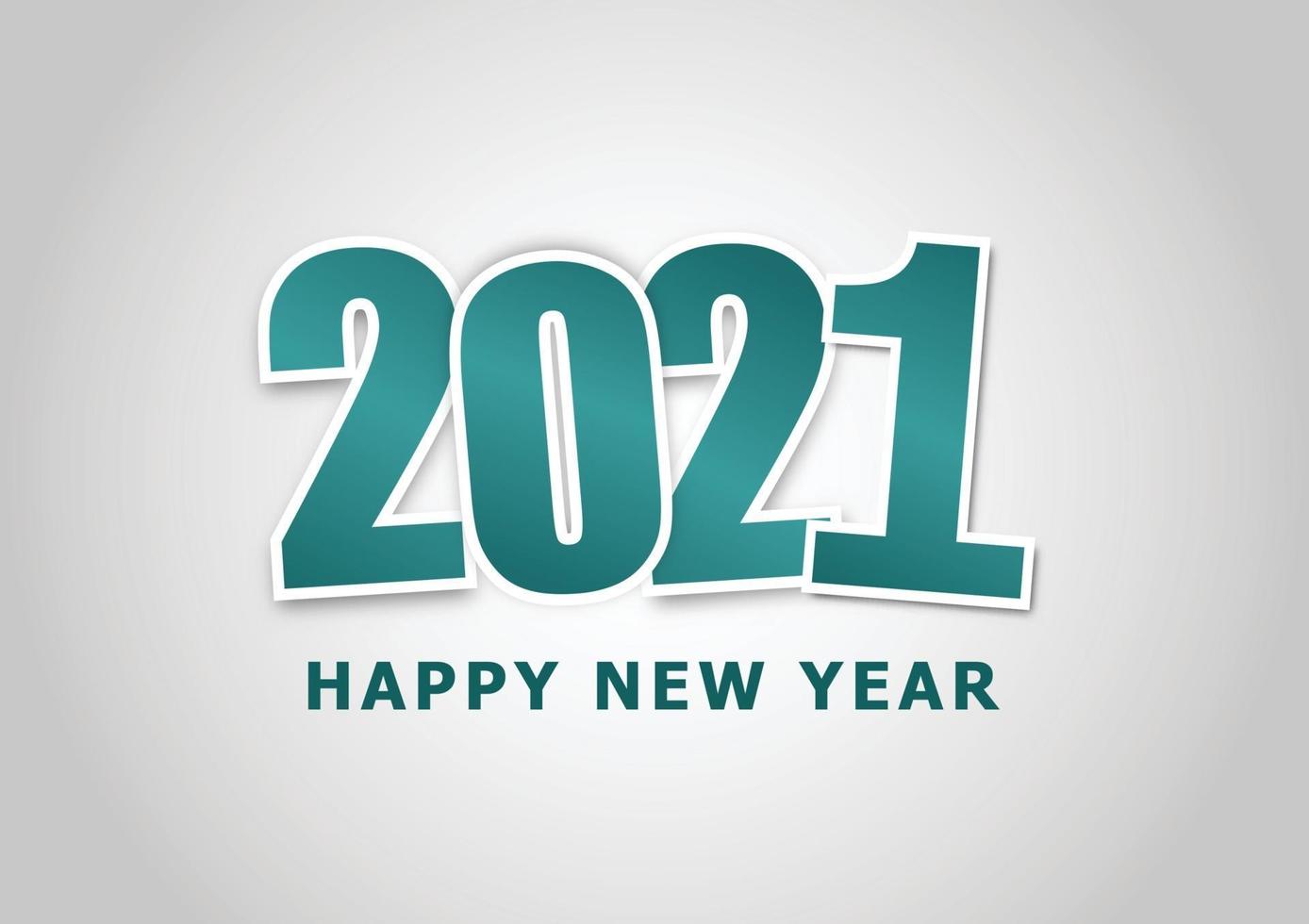 Frohes neues Jahr 2021 mit grünem Thema vektor