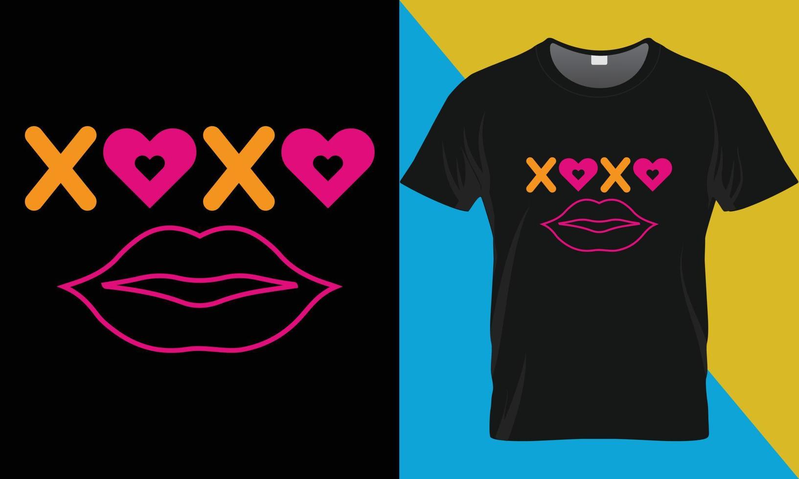 xoxo-Valentinstag-T-Shirt-Design vektor