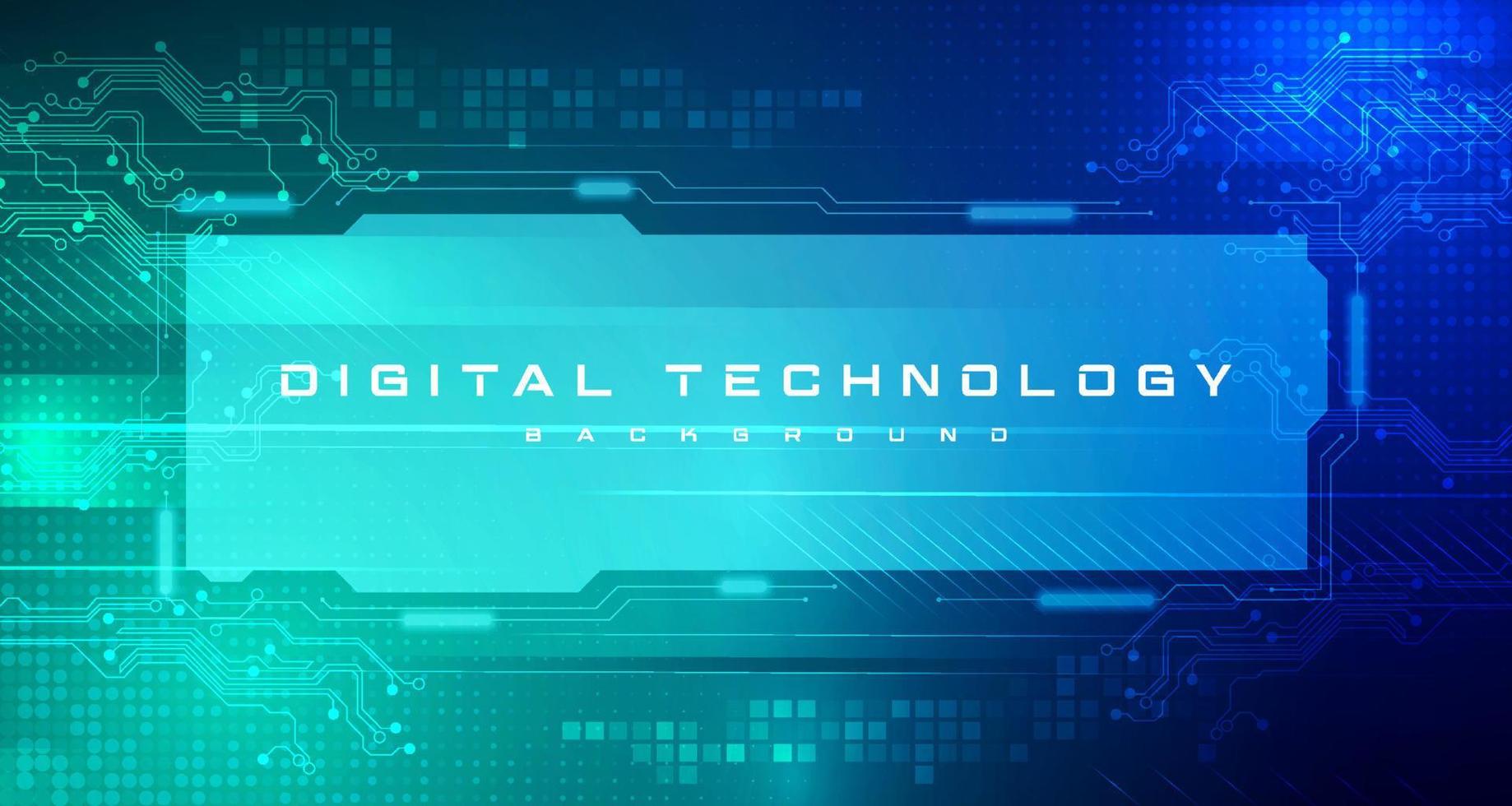 digitales technologiebanner blaugrüner hintergrundkonzept, cybertechnologie lichteffekt, abstrakte technologie, innovative zukünftige daten, internetnetzwerk, ai big data, linien punktverbindung, illustrationsvektor vektor