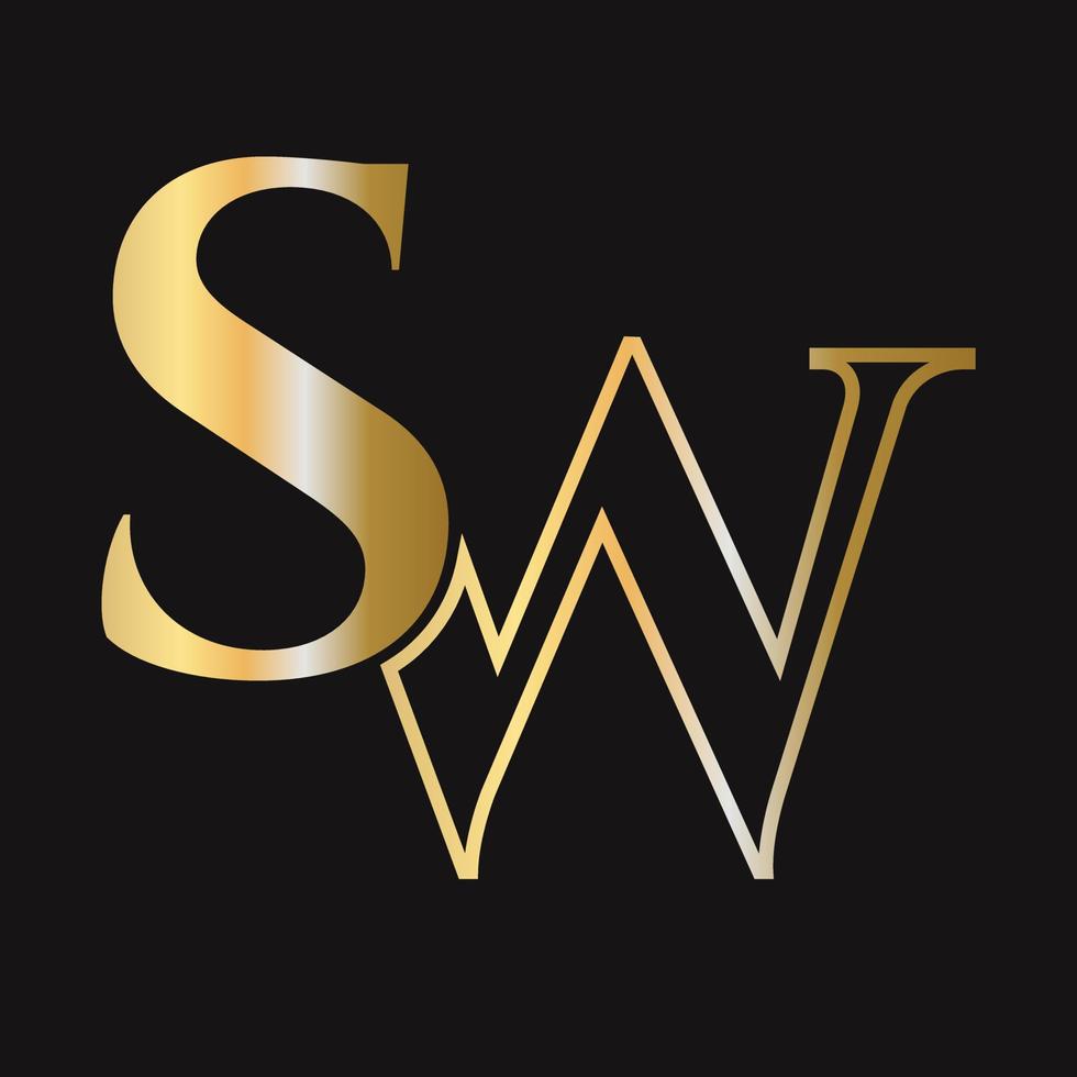 monogram sw logotyp design. ws logotyp vektor