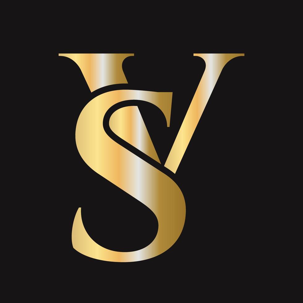 Monogramm-SV-Logo-Design. vs Logo vektor