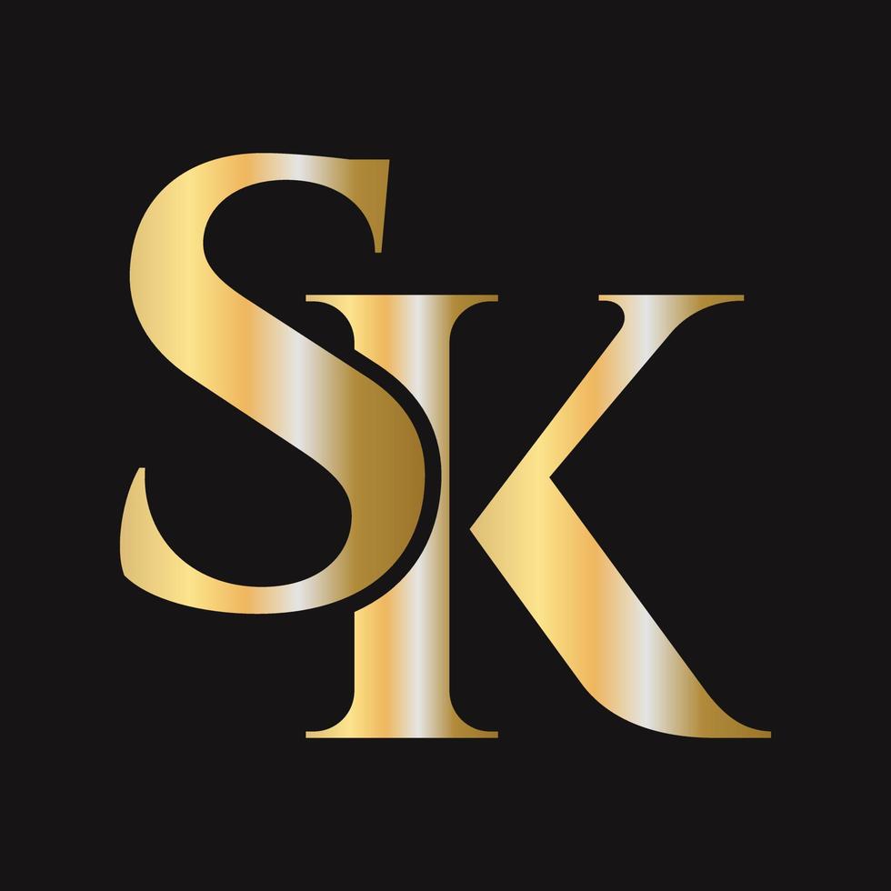 monogram sk logotyp design. ks logotyp vektor