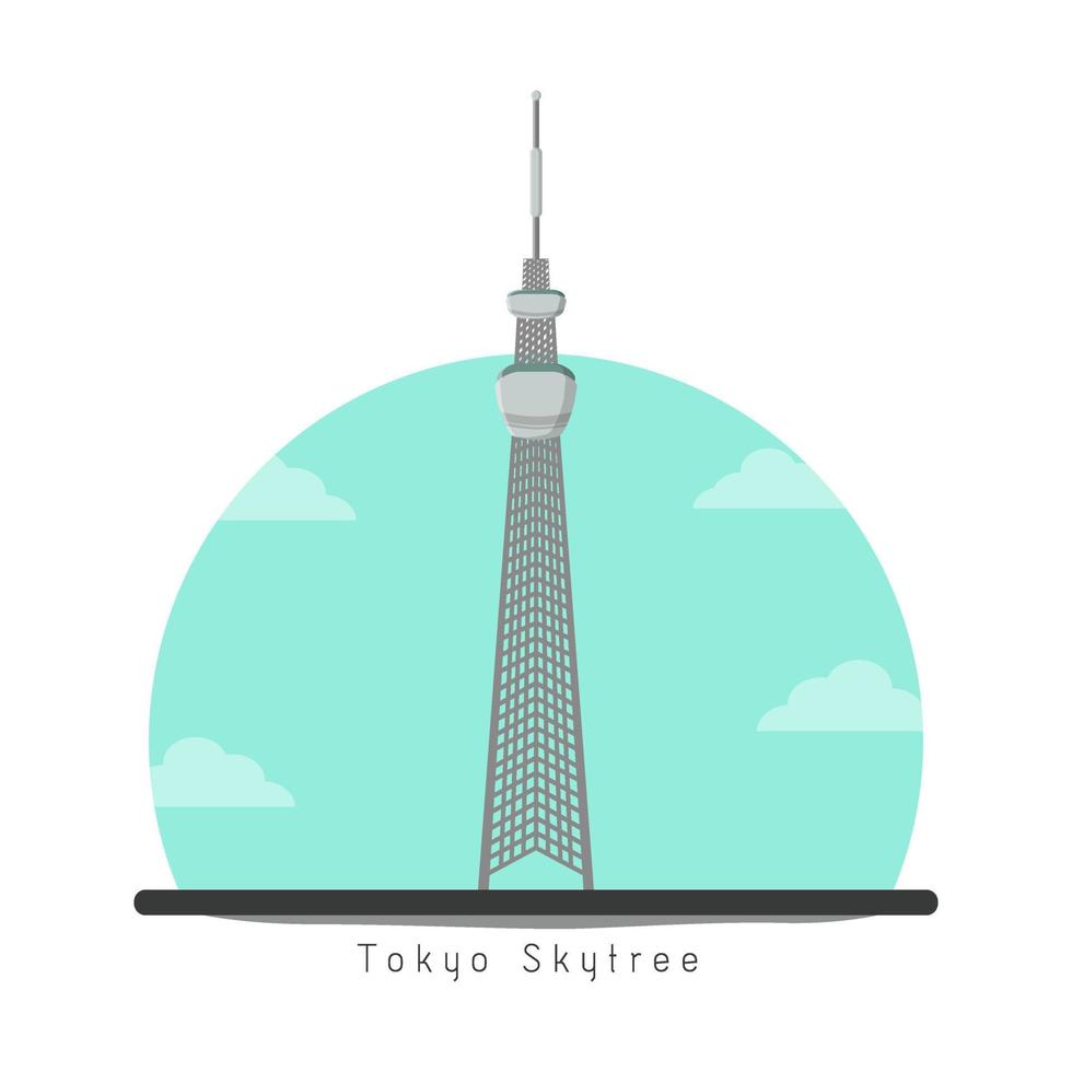 tokyo skytree är turism plats i japan Asien vektor illustration konceptuell