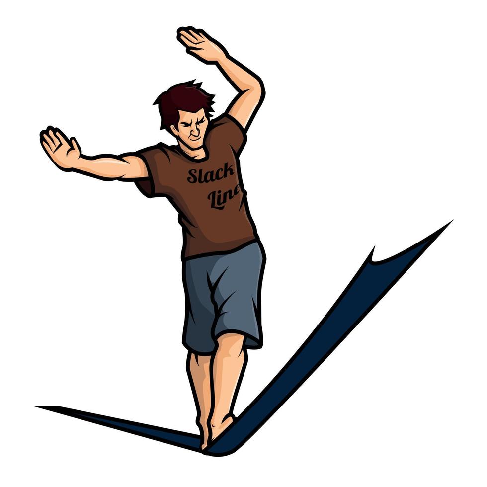 slacklining vektor illustration design