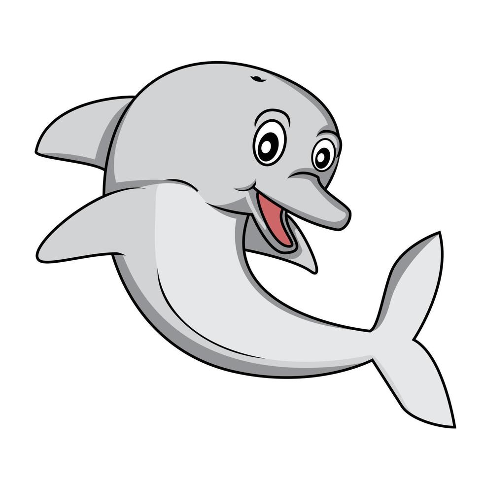 Delphin-Cartoon-Illustrationsdesign vektor