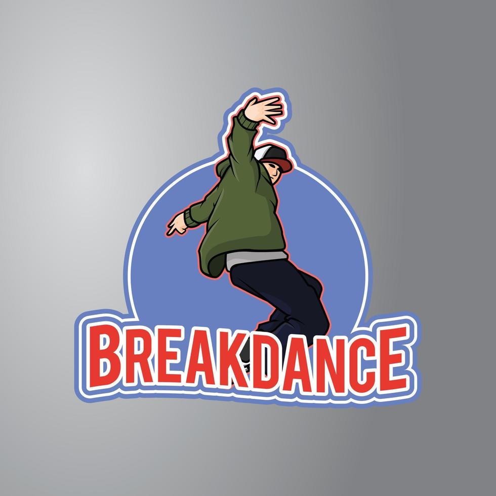 Breakdance-Illustrationsdesign-Abzeichen vektor