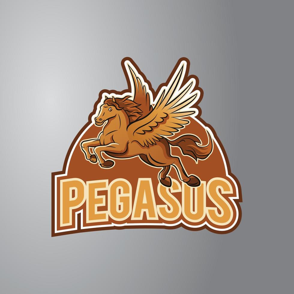 Pegasus-Illustrationsdesign-Abzeichen vektor