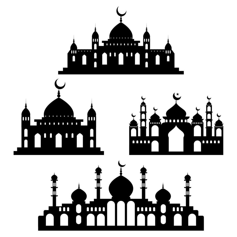 islamic moské silhuett ikon vektor