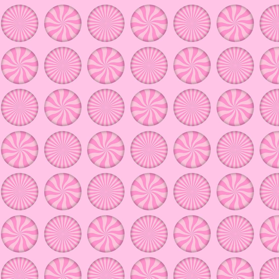 nahtloses Muster. Süßigkeitenstrudelstrahlen auf Rosa. rosa Spirale. Vektor-Illustration vektor