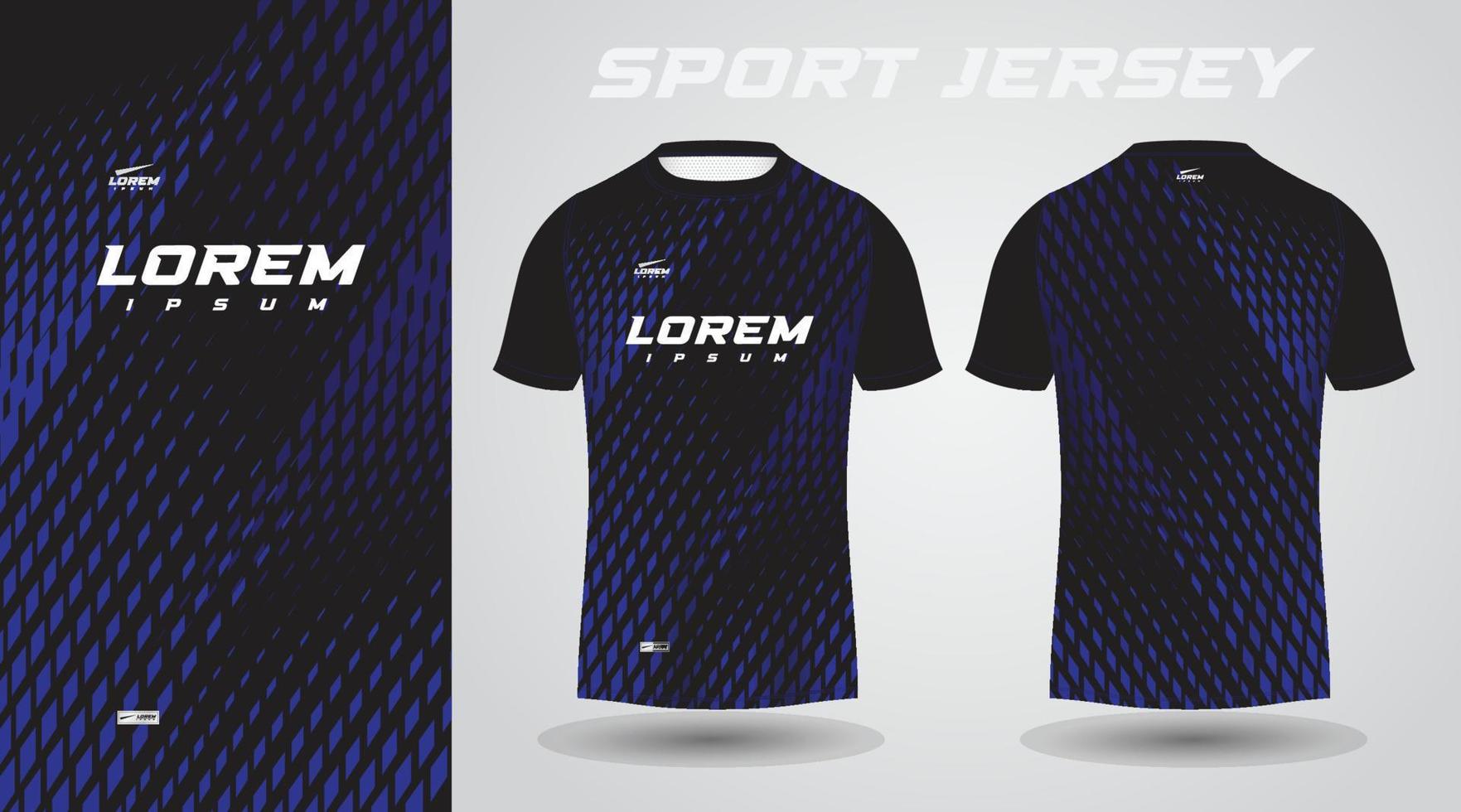 svart blå skjorta sport jersey design vektor