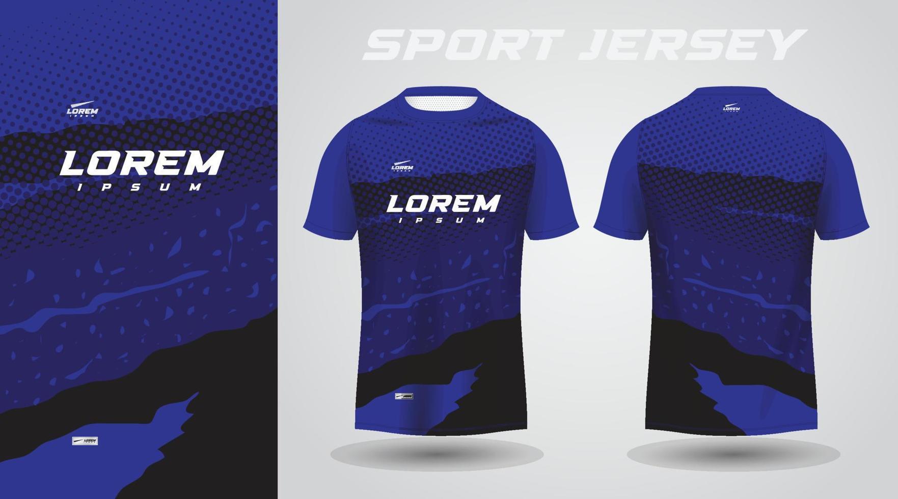 svart blå skjorta sport jersey design vektor