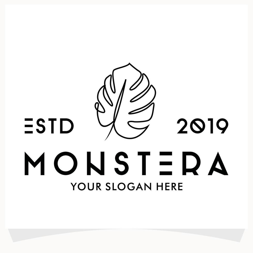 tropische Monstera-Logo-Design-Vorlage vektor