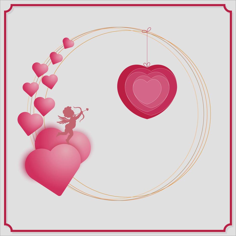 Design- und Dekorationselement, Form, Banner und Vorlage der Kunst der Leidenschaft symbolisieren das Valentinstagsfest der Liebe und Romantik und einen fröhlichen Feiertag am Valentinstag. vektor