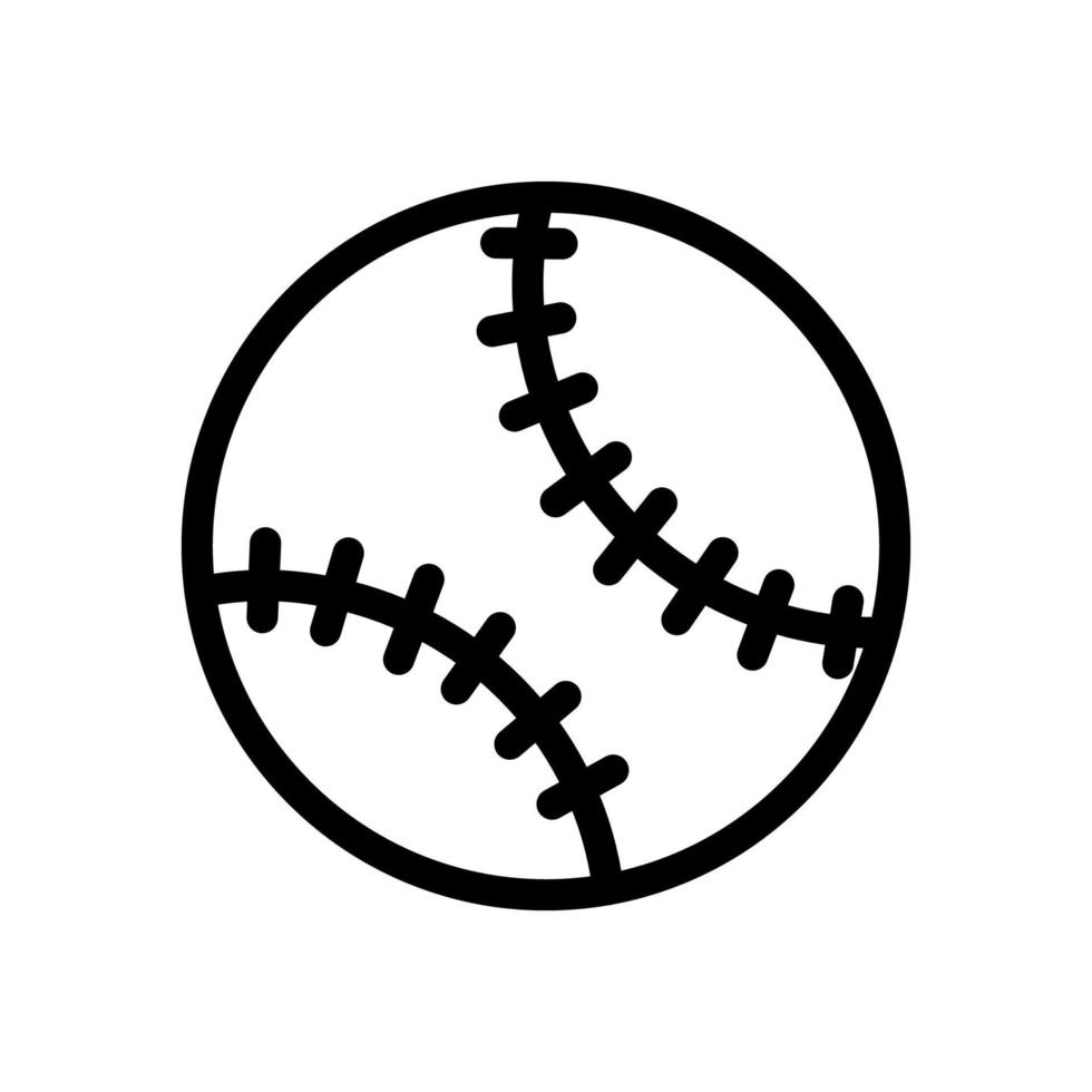 baseboll boll ikon linje isolerat på vit bakgrund. svart platt tunn ikon på modern översikt stil. linjär symbol och redigerbar stroke. enkel och pixel perfekt stroke vektor illustration