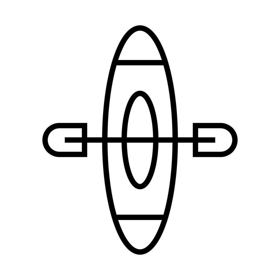 Kanu-Symbollinie isoliert auf weißem Hintergrund. schwarzes, flaches, dünnes Symbol im modernen Umrissstil. Lineares Symbol und bearbeitbarer Strich. einfache und pixelgenaue strichvektorillustration vektor