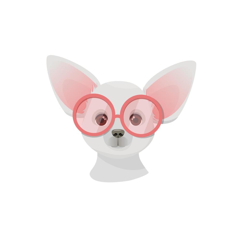 chihuahua mit rosa runder brille vektor