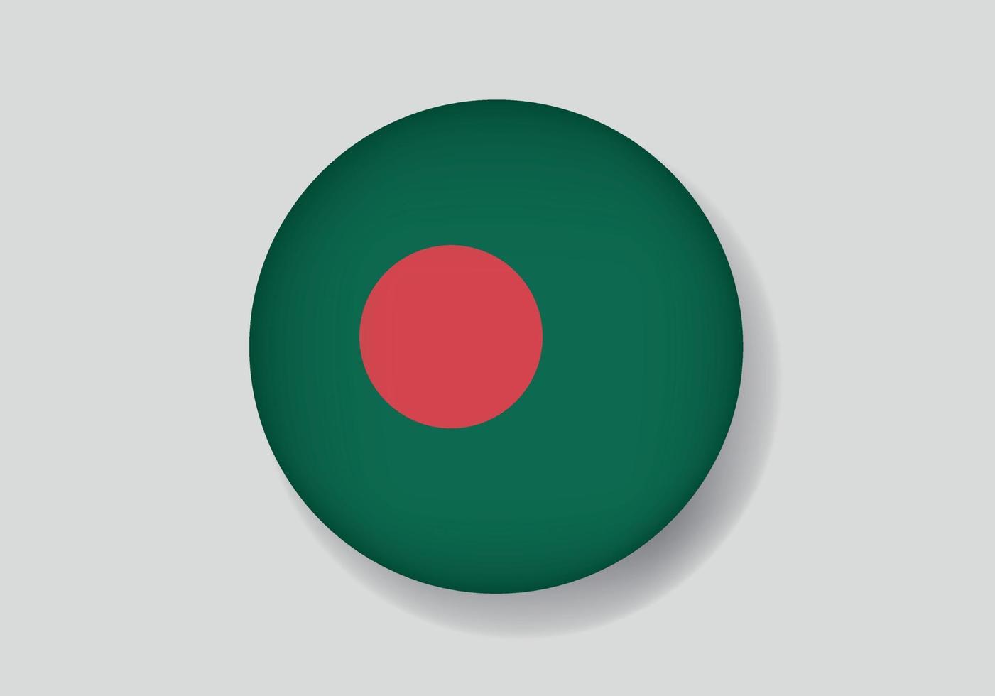 Flagge von Bangladesch als rundes glänzendes Symbol. Knopf mit Bangladesch-Flagge vektor