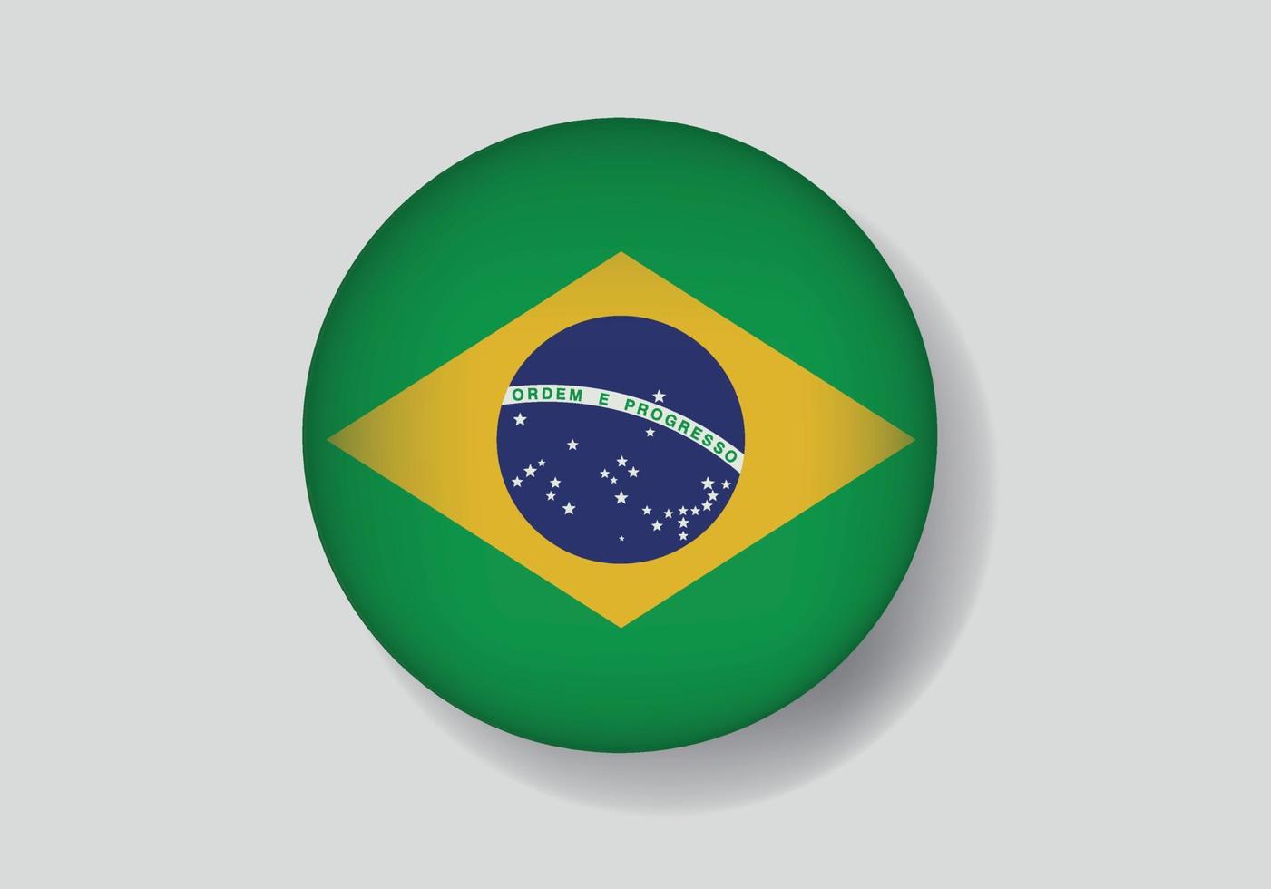 flagga av brasil som runda glansig ikon. knapp med brasil flagga vektor