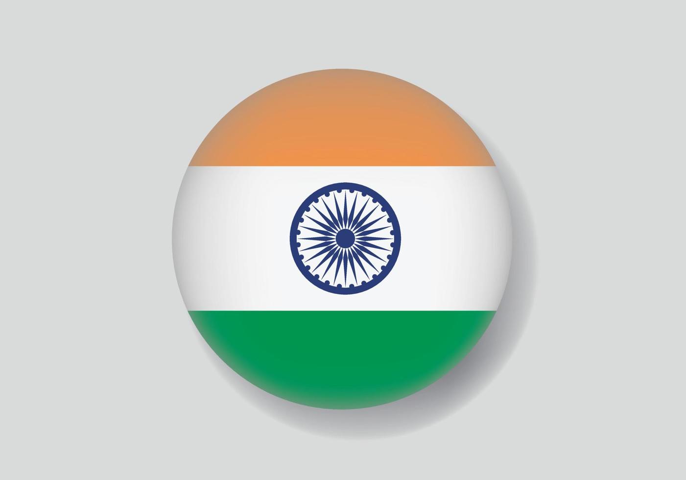 Flagge von Indien als rundes glänzendes Symbol. Schaltfläche mit Indien-Flagge vektor