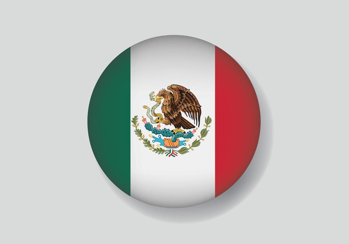 flagga av mexico som runda glansig ikon. knapp med mexico flagga vektor