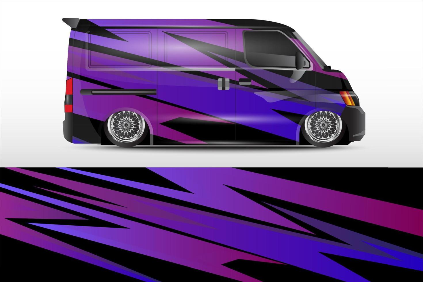 Rennwagen-Wrap-Vektor-Design für Fahrzeug-Vinyl-Aufkleber und Aufkleber-Lackierung von Automobilunternehmen vektor