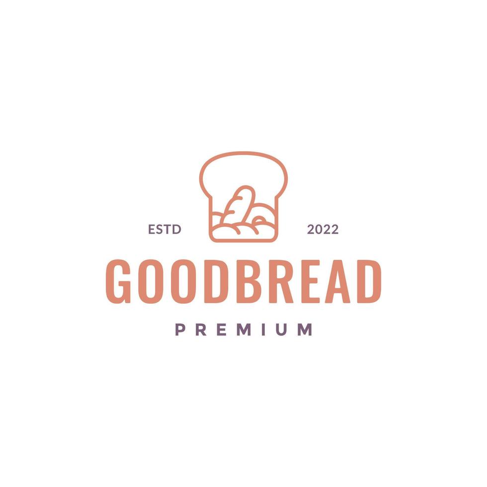 bröd vete frukost näring linje logotyp design vektor ikon illustration mall