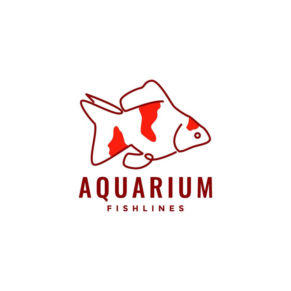 goldene fische schönheit aquarium linien kunst abstrakte logo design vektor symbol illustrationsvorlage