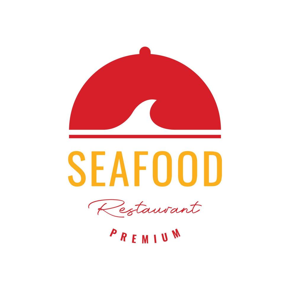 skaldjur restaurang färsk utsökt fisk fena logotyp design vektor ikon illustration mall