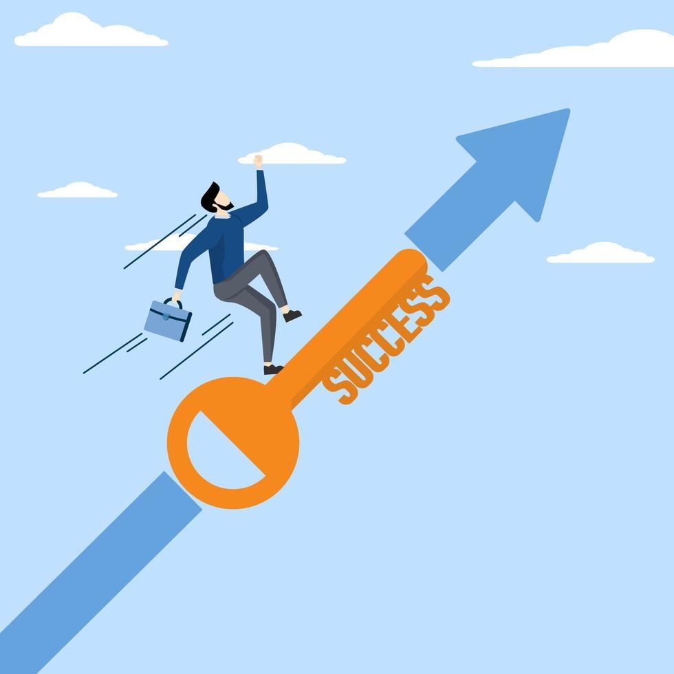 nyckel begrepp till uppnå framgång.framgång i företag. företag fick Stöd för Framgång koncept, nycklar till Framgång ansluter stigande Diagram. vektor