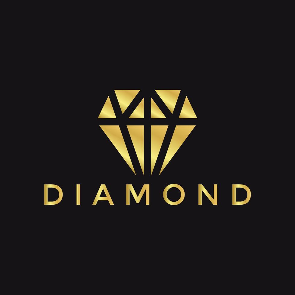 Moderne Diamant-Gold-Vektor-Logo-Vorlage, Luxus-Diamant-Logo vektor