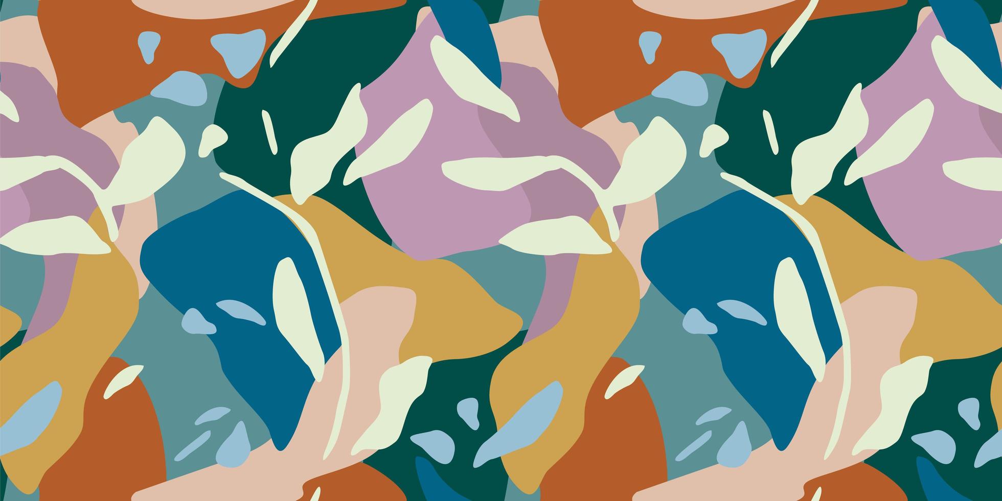 künstlerisches nahtloses Muster mit abstrakten Blättern. modernes Design für Papier, Bezug, Stoff, Inneneinrichtung und andere. vektor