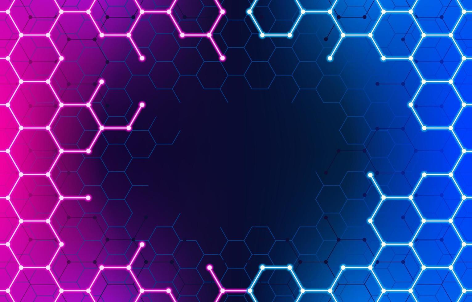 hexagonal neon ljus bakgrund begrepp vektor