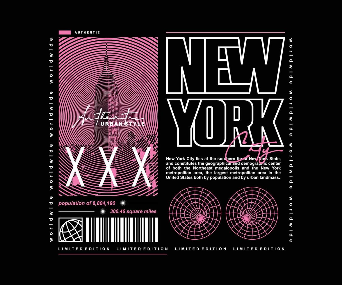 New York City Retro Poster Grafikdesign für T-Shirt Streetwear und urbanen Stil vektor
