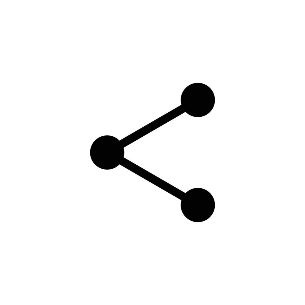 eps10 schwarzer Vektor Share Button abstraktes Symbol oder Logo isoliert auf weißem Hintergrund. Teilen Sie das Symbol in einem einfachen, flachen, trendigen, modernen Stil für Ihr Website-Design und Ihre mobile App